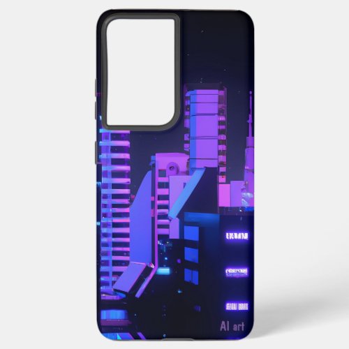 Purple City Galaxy s21 ultra case AI art