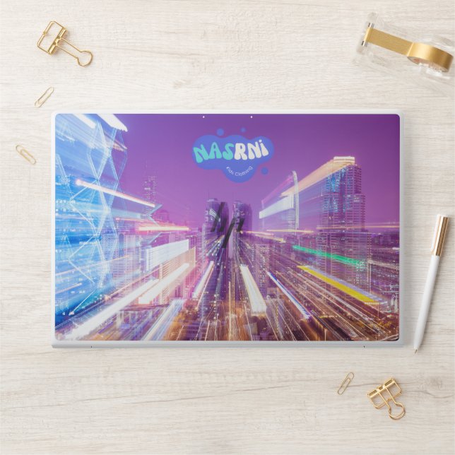 Purple city picture HP Laptop Skin (Desk)