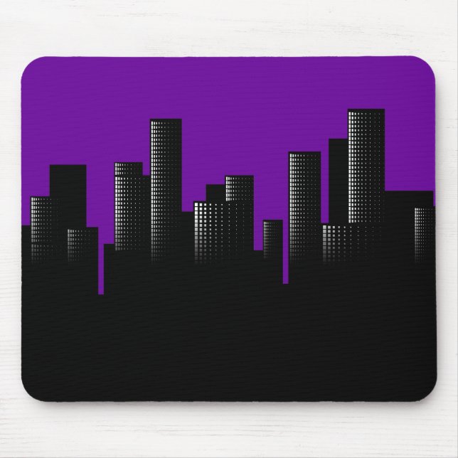purple cityscape mouse pad (Front)