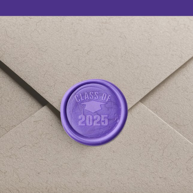 Purple Class of 2025 Graduation Party Wax Seal Sticker (Creator Uploaded)
