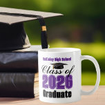Purple Class of 2026 Graduation Keepsake Coffee Mug<br><div class="desc">Customize your own purple high school Class of 2026 graduate keepsake mug for a graduation party. Cool varsity letters for the year on a great custom commemorative gift for seniors. Classic keepsake with your student photograph.</div>