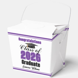 Purple Class of 2026 Graduation Party Fortune Favor Boxes