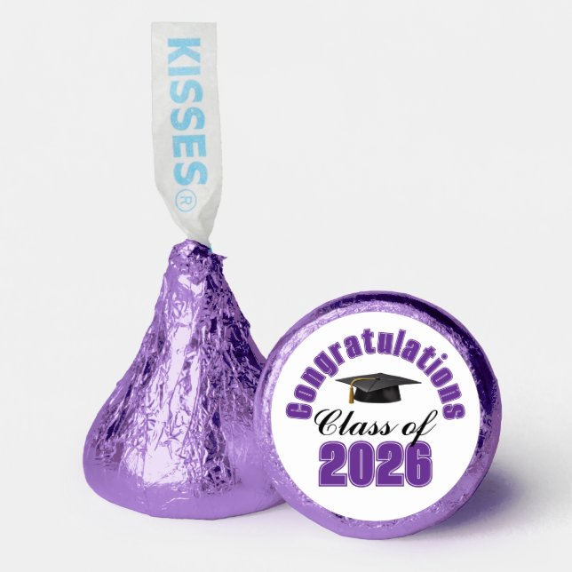 Purple Class of 2026 Graduation Party Hershey®'s Kisses® (Front)