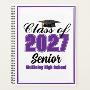 Purple Class of 2027 Senior Custom High School Planner