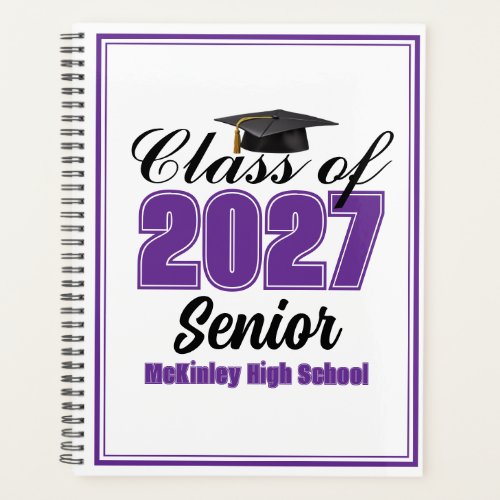 Purple Class of 2027 Senior Custom High School Planner