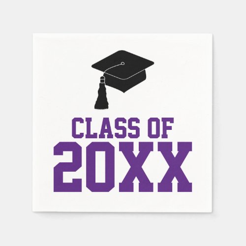 Purple Class Year Graduation Napkins