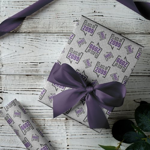 Purple Class Year Speech Bubble Wrapping Paper