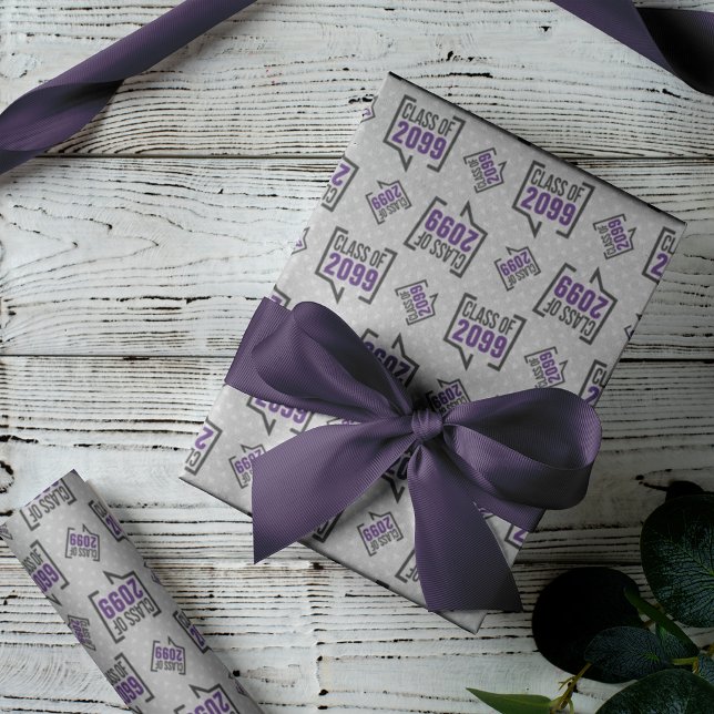 Purple Class Year Speech Bubble Wrapping Paper (Creator Uploaded)