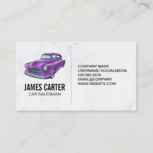Purple Classic Car Business Card
