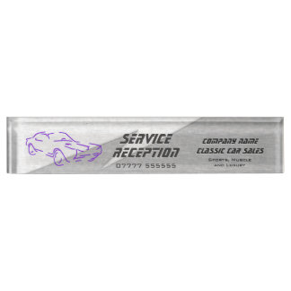 Purple Classic Car, lightning, service area Name Plate