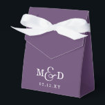 Purple Classic Modern Monogram Wedding Favor Boxes<br><div class="desc">Purple  Classic Modern Monogram Wedding Favor Boxes</div>