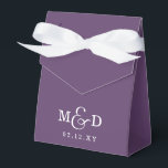 Purple Classic Modern Monogram Wedding Favor Boxes<br><div class="desc">Purple  Classic Modern Monogram Wedding Favor Boxes</div>