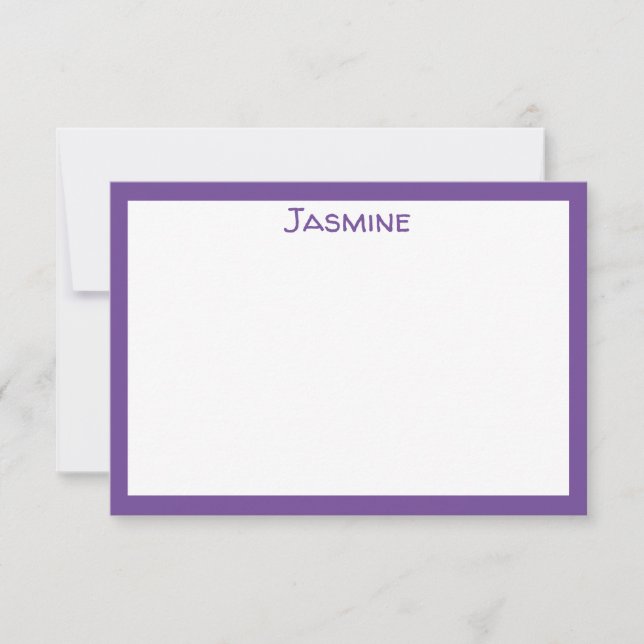 Purple Classic Note Card (Front)