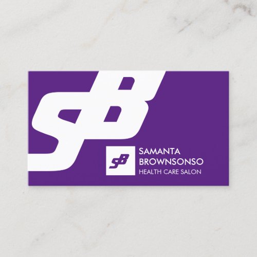 Purple Classic White Bold Elegant Simple Business Card