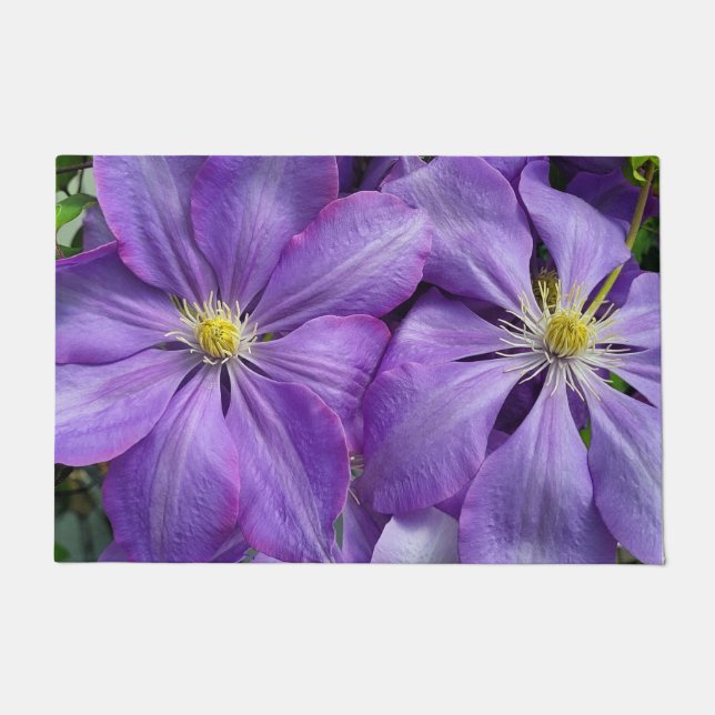 Purple clematis beauty   doormat (Front)