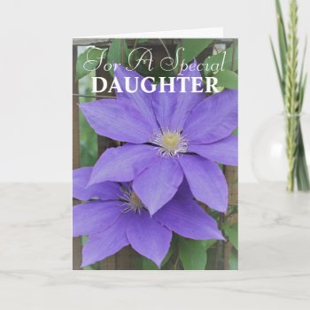 Purple Clematis Daughter Mother's Day Floral Card by camcguire at Zazzle