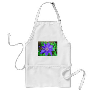 Purple Clematis Flower Adult Apron