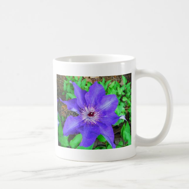 Purple Clematis Flower Coffee Mug (Right)