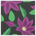 Purple clematis flower garden Fabric