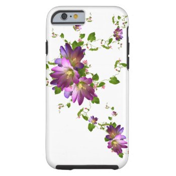 Purple Clematis Flower Plant Floral Flowering Vine Tough Iphone 6 Case by SterlingMoon at Zazzle