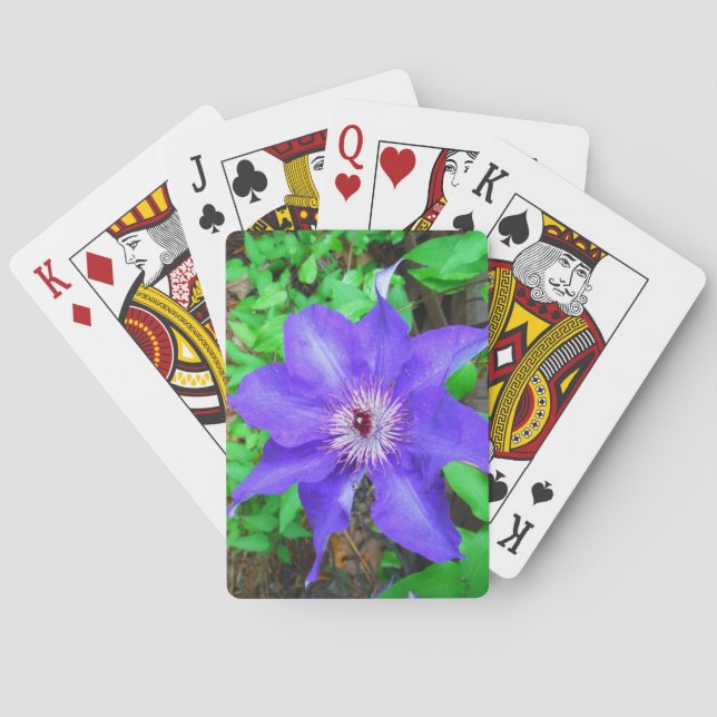 Purple Clematis Flower Poker Cards (Back)