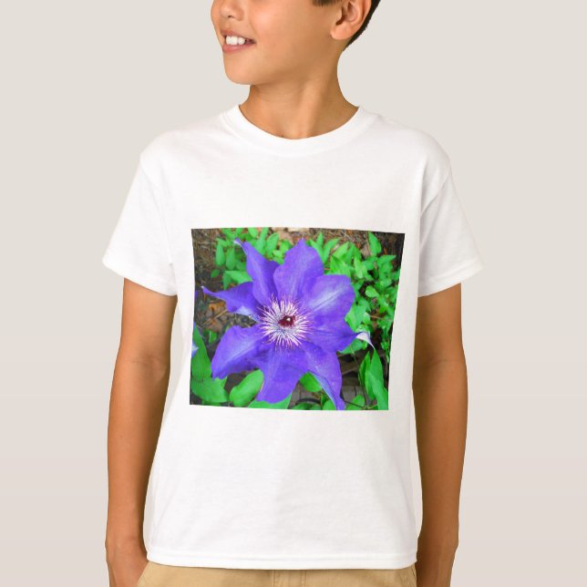 Purple Clematis Flower T-Shirt (Front)