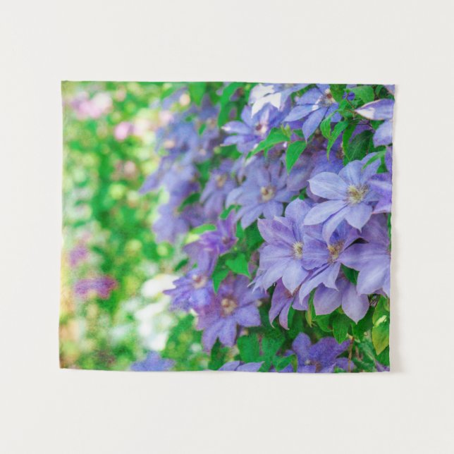 Purple Clematis flower Tapestry (Front (Horizontal))