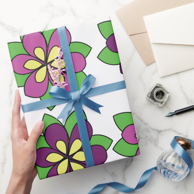 Purple Clematis Flower Wrapping Paper (Gifting)