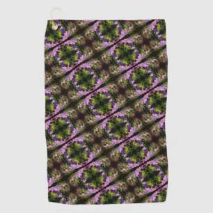 Purple Clematis Flowers Abstract Pattern Golf Towel