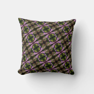 Purple Clematis Flowers Abstract Pattern Throw Pillow