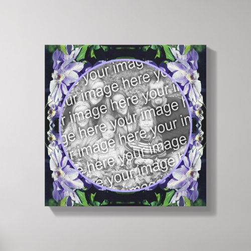 Purple Clematis Frame Create Your Own Photo Canvas Print