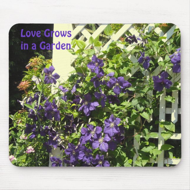 Purple Clematis Garden Saying Mouse Pad (Front)