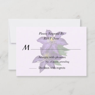 Purple Clematis in the Rain RSVP Card