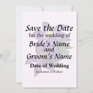 Purple Clematis in the Rain Save The Date