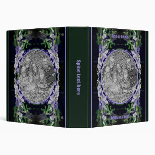 Purple Clematis On Fence Frame Add Your Photo 3 Ring Binder