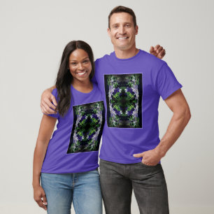 Purple Clematis On Fence In Sunlight Abstract T-Shirt