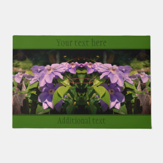 Purple Clematis On Fence Personalized Doormat