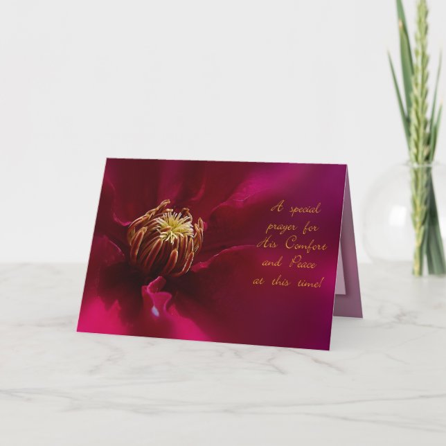 Purple Clematis Sympathy Card (Front)