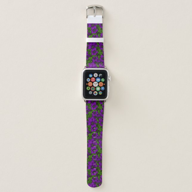 Purple Clematis vine Apple Watch Band (Front)