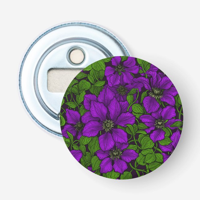 Purple Clematis vine Bottle Opener (Front)