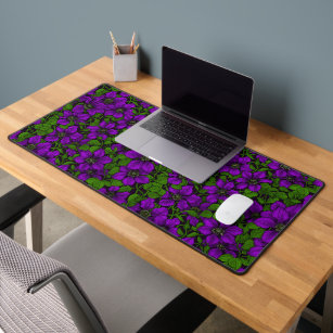 Purple Clematis vine Desk Mat