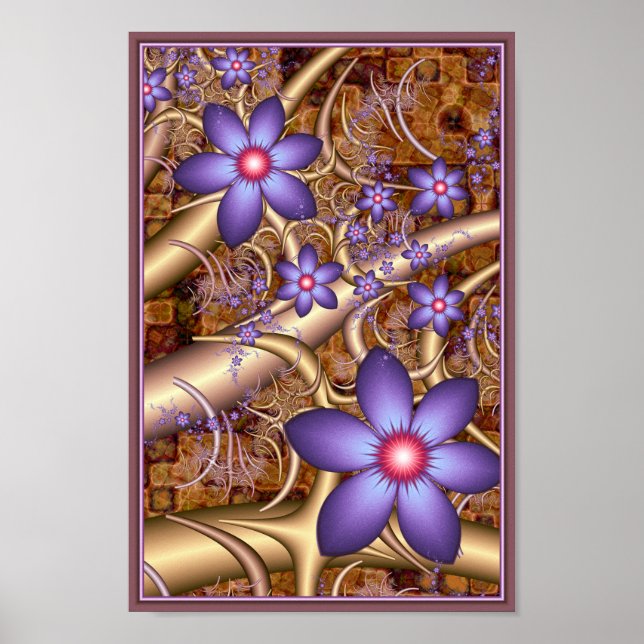 Purple Climbing Flowers Poster (Front)