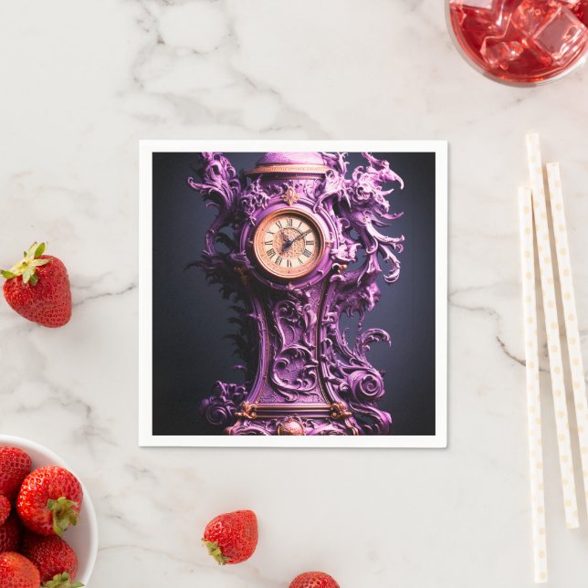 Purple Clock Napkins (Insitu)