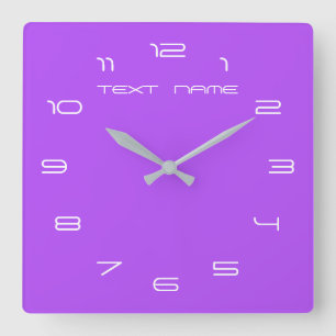 Purple Clock Personalized Custom Text and Color