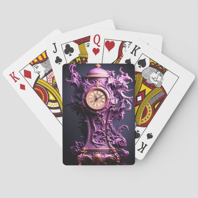 Purple Clock Poker Cards (Back)