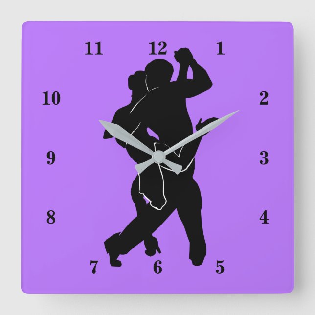 Purple Clock with Tanngo Dancers - Choose Colors (Front)
