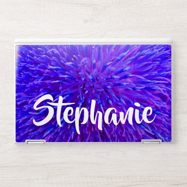 Purple Closeup Macro Flower Trendy Floral HP Laptop Skin (Front)