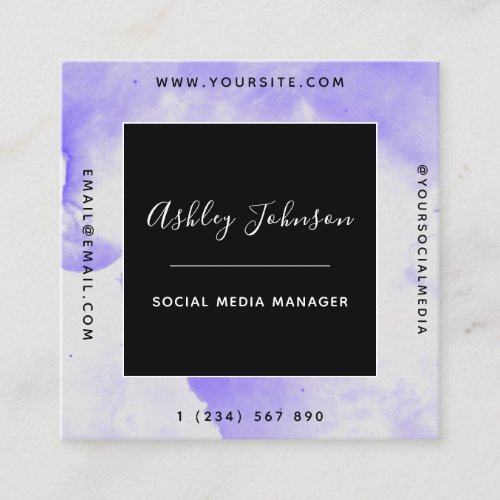 Purple Cloud Dream Social Media Manager Strategist Square Business Card