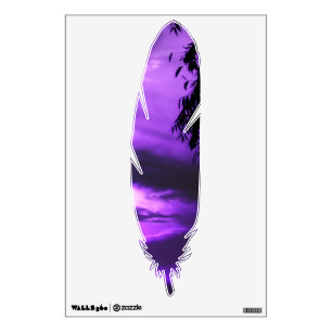 Purple Clouded Feather Wall Decal