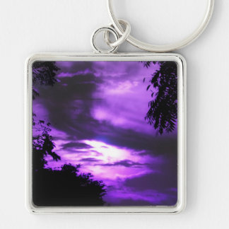 Purple Clouded Sky Keychain